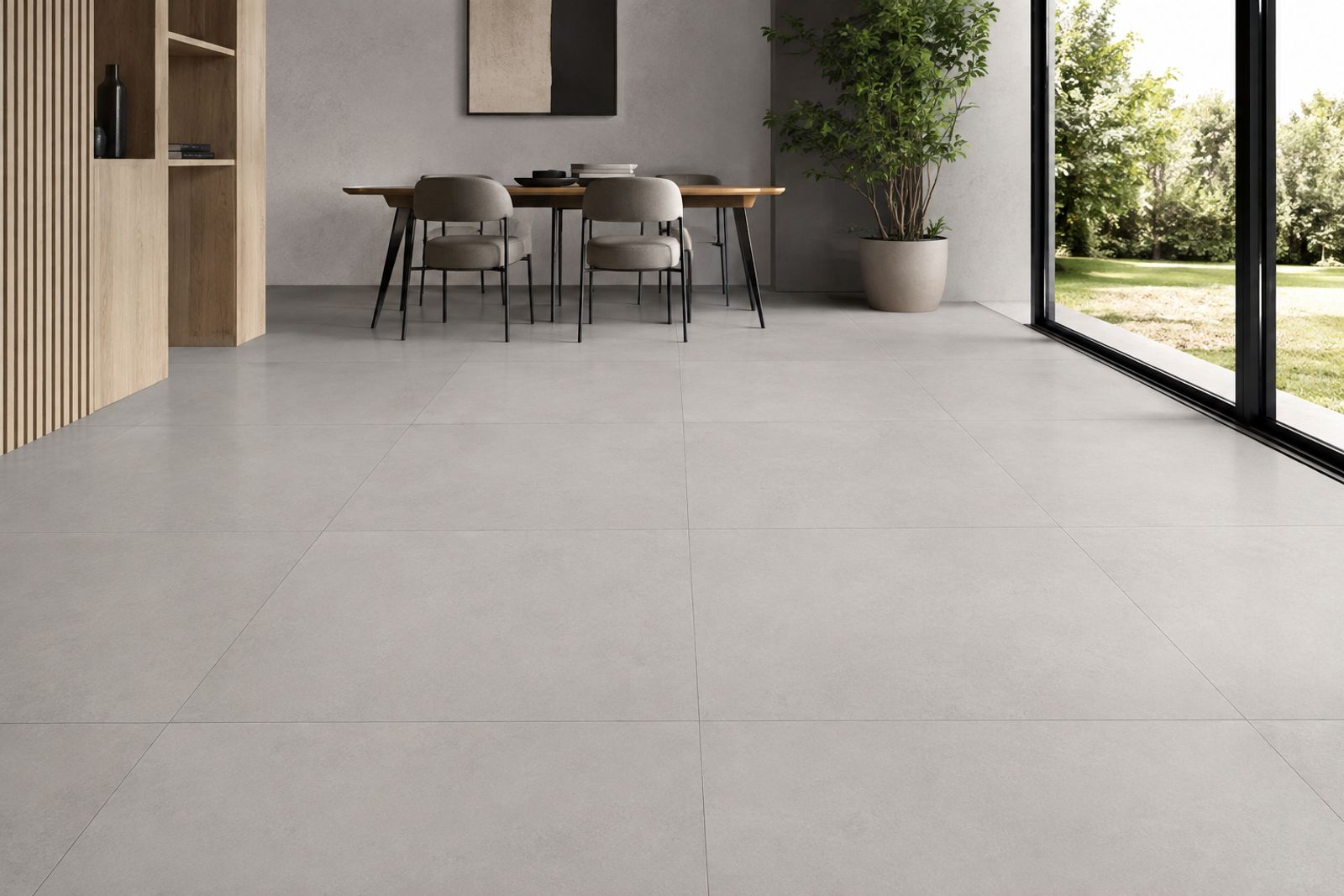 Carrelage grand format, réalisation Cyborg Bâtiment