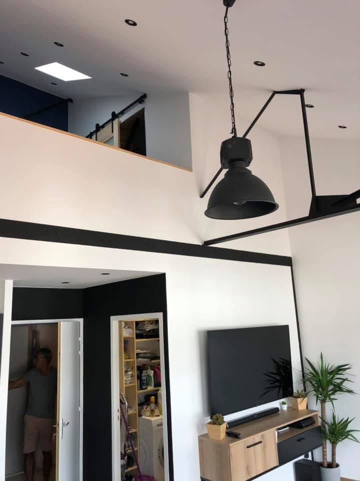 Mezzanine et plafond placo, réalisation Cyborg Bâtiment